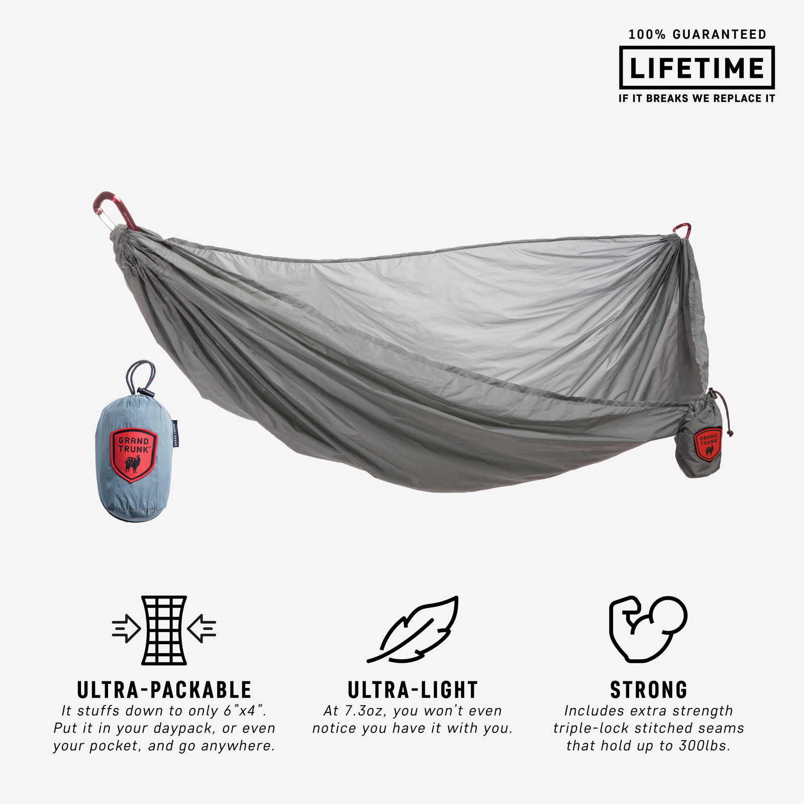 Nano Hammock  Gray D20 GRAND TRUNK