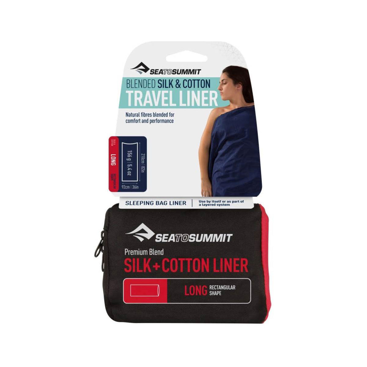 Silk+Cotton Travel Liner Navy Blue D15 SEA TO SUMMIT Long Navy Blue 