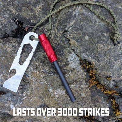 Survival Fire Striker - Red Anodize - D15 UCO   